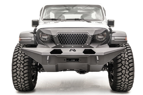 Fab Fours JL Grumper Full Width Front Bumper w/ D-Ring Mounts - Matte Black Powdercoat