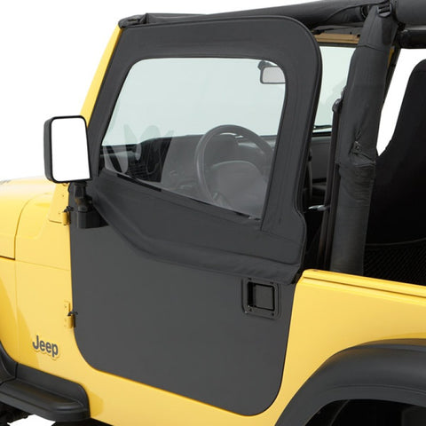 Bestop HighRock 4x4 Element Door Upper Fabric Half Doors Black Diamond 1997-2006 Wrangler TJ/LJ