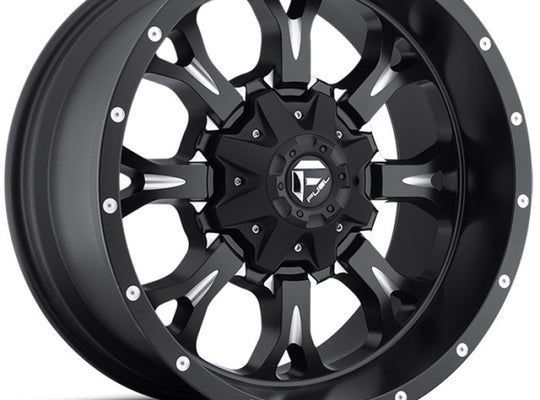 Fuel Krank Series Wheel - 17" x 9" - Bolt Pattern 5" x 5" - Matte Black & Milled