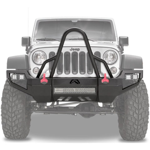 Fab Fours Vengeance Front Bumper w/ Stinger - Black Powder Coat Steel