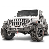 Fab Fours Lifestyle Front Winch Bumper w/ Grill Guard & 1" D-Ring Mounts - Matte Black Powder Coat